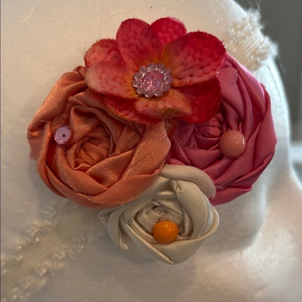Floral Headband with Pink and Orange Accents